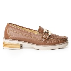 Mocasines Clásicos con Tacón Bajo en Cuero 682NDNUDOMIEL