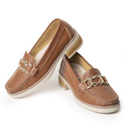 Mocasines Clásicos con Tacón Bajo en Cuero 682NDNUDOMIEL