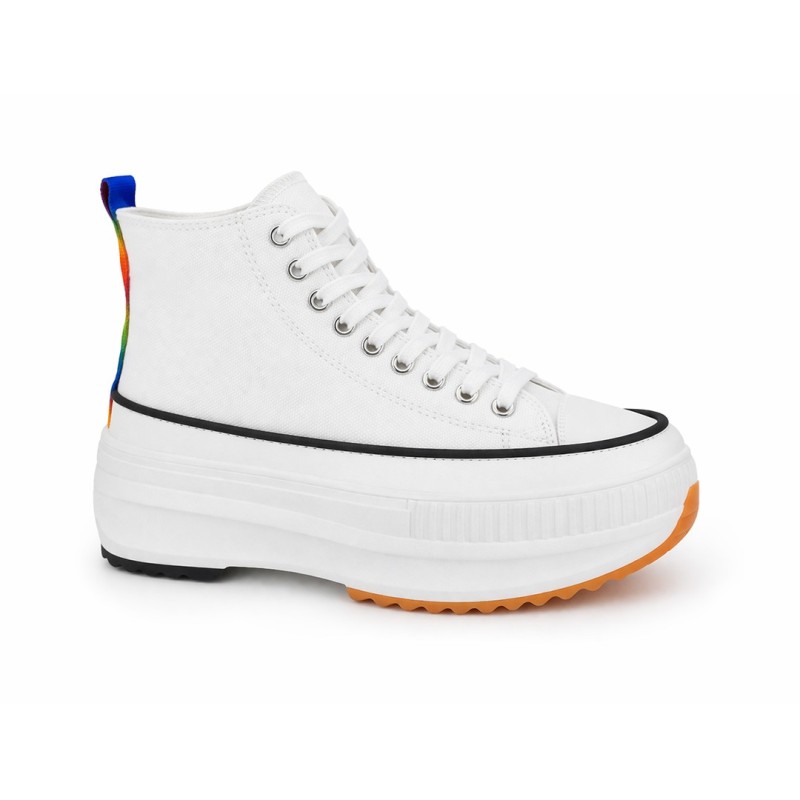 PriceShoes Tenis plataforma moda para mujer 622C62F1021BLANCO
