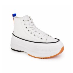PriceShoes Tenis plataforma moda para mujer 622C62F1021BLANCO