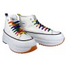 PriceShoes Tenis plataforma moda para mujer 622C62F1021BLANCO