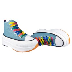 PriceShoes Tenis plataforma moda para mujer 622C62F1021INDIGO
