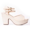 Price Shoes Sandalias Tacon cubano mujer 182CE828BEIGE