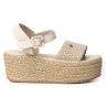 Plataformas Altas en Yute de Capellada en Cuero 682YN-05BEIGE