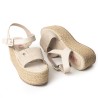 Plataformas Altas en Yute de Capellada en Cuero 682YN-05BEIGE