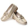 Mocasines Clásicos con Tacón Bajo en Cuero 682NDNUDOORO