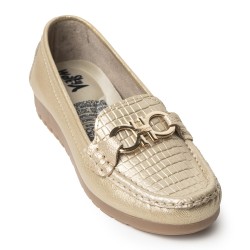 Sky Walk Mocasines para Mujer en Cuero 802G10CHAMPANA