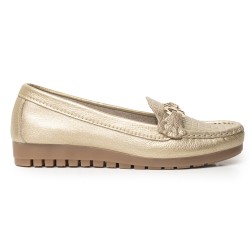 Sky Walk Mocasines para Mujer en Cuero 802G10CHAMPANA