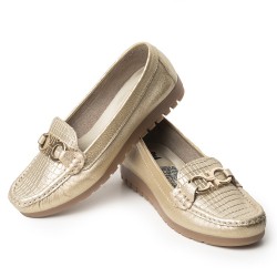 Sky Walk Mocasines para Mujer en Cuero 802G10CHAMPANA