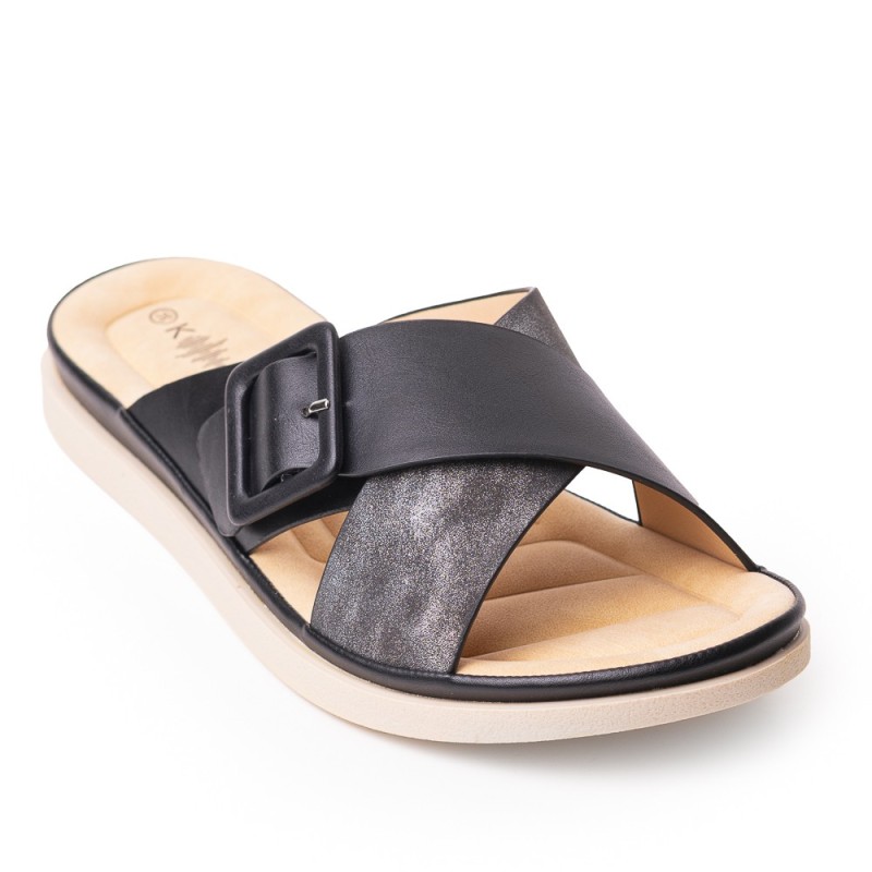 Price Shoes Sandalia Plana para Mujer 6223J8345NEGRO