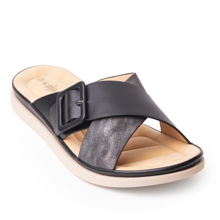 Price Shoes Sandalia Plana para Mujer 6223J8345NEGRO