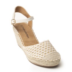 Price Shoes Tacón de Cuña para Mujer 622XD-838CREMA
