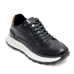 Sky Walk Tenis Urbanos en Cuero para Hombre 66311175-0NEGRO