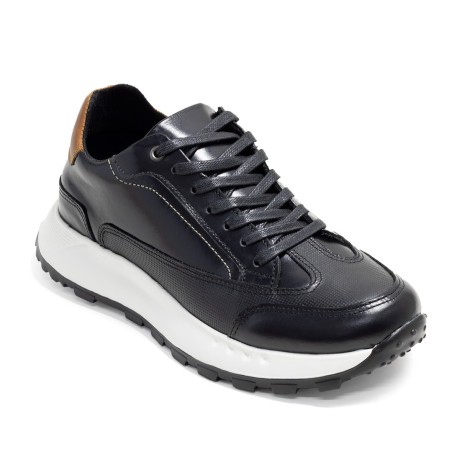 Sky Walk Tenis Urbanos en Cuero para Hombre 66311175-0NEGRO