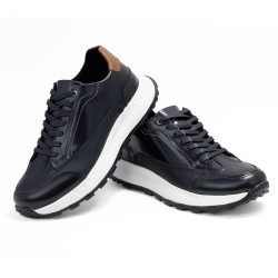 Sky Walk Tenis Urbanos en Cuero para Hombre 66311175-0NEGRO
