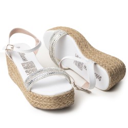Price Shoes Plataforma en Yute para Mujer 382085BLANCO