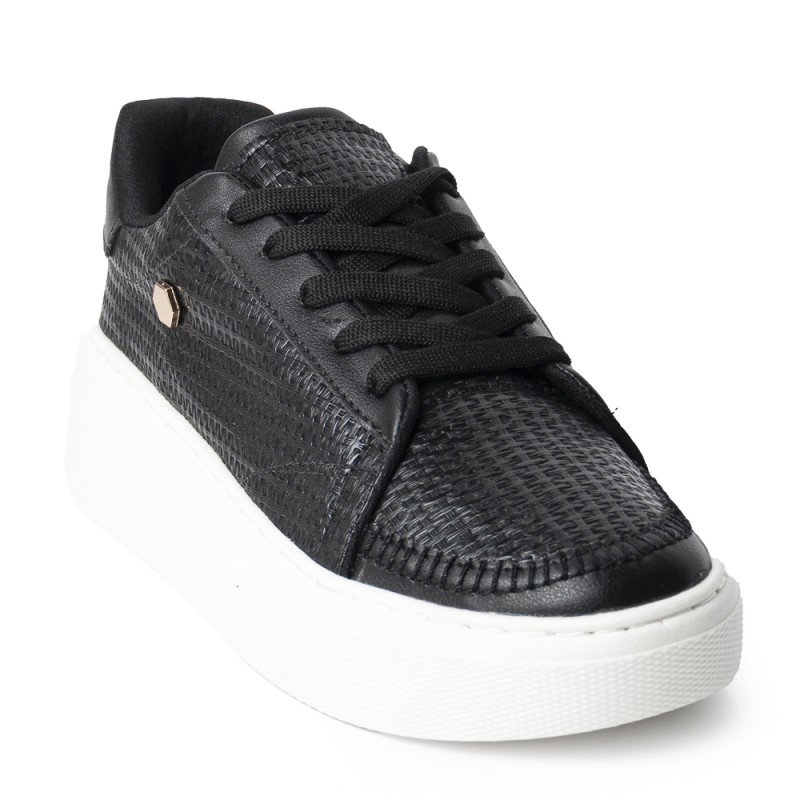 Price Shoes Tenis Con Plataforma Mujer 252D-08NEGRO