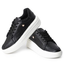 Price Shoes Tenis Con Plataforma Mujer 252D-08NEGRO