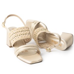 Price Shoes Sandalias Elegantes Mujer 4423256CHAMPANA