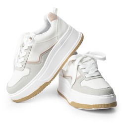 Price Shoes Tenis Urbanos con Plataforma Mujer 822762TALCO