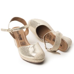 Price Shoes Tacón de Cuña para Mujer 692A01MCHAMPANA