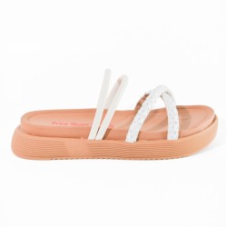 Price Shoes Sandalias Planas de moda Mujer 912739BLANCO