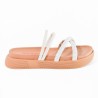 Price Shoes Sandalias Planas de moda Mujer 912739BLANCO
