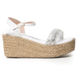 Price Shoes Plataforma en Yute para Mujer 382085BLANCO
