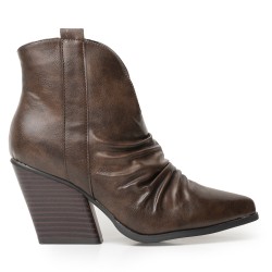 Price Shoes Botas o botines moda mujer de Tacón Medio 62271277CAFE