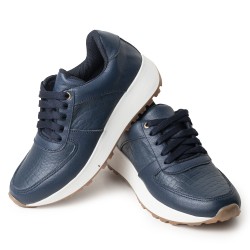 Sky Walk Tenis Moda para Mujer en Cuero 752SK01AZUL