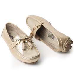 Sky Walk Mocasines Clásicos en Cuero 712051DORADO