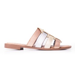 Priceshoes Sandalia Plana para dama 692V233OROROSA