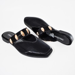 Price Shoes Sandalias tipo mule planas con estilo para mujer 182BE268NEGRO