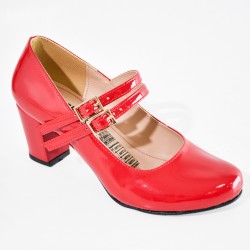 Price Shoes Tacones doble hebilla mujer 9725012ROJO