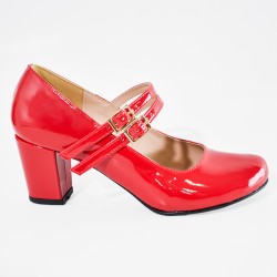 Price Shoes Tacones doble hebilla mujer 9725012ROJO