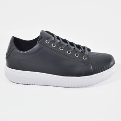 Sky Walk Tenis Casual de Cuero para Hombre 663111620NEGRO