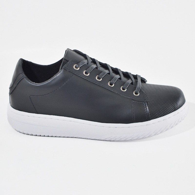 Sky Walk Tenis Casual de Cuero para Hombre 663111620NEGRO