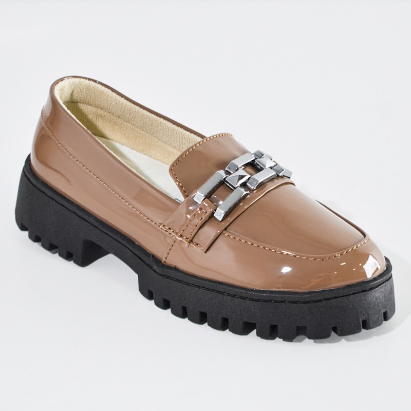 Price Shoes Mocasines de tendencia con suela track para mujer 1321165AMARETTO