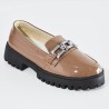 Price Shoes Mocasines de tendencia con suela track para mujer 1321165AMARETTO