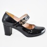 Price Shoes Tacones doble hebilla mujer 9725012NEGRO
