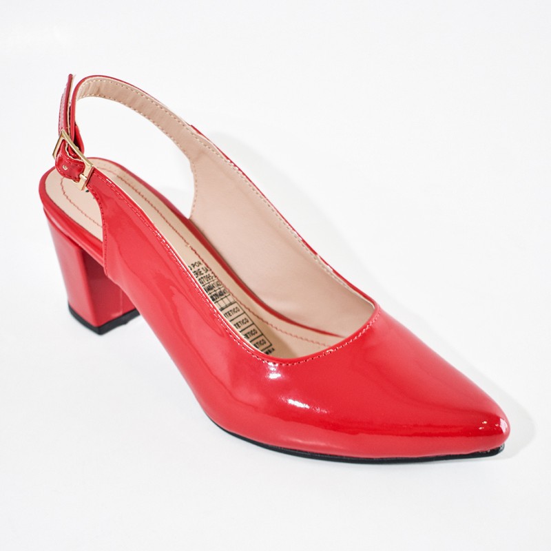 Price Shoes Tacones destalonados de charol elegantes para mujer 9728008ROJO
