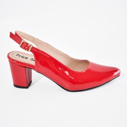 Price Shoes Tacones destalonados de charol elegantes para mujer 9728008ROJO