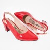 Price Shoes Tacones destalonados de charol elegantes para mujer 9728008ROJO