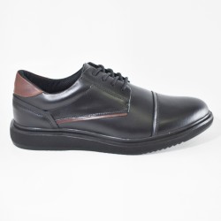 Sky Walk Zapatos de Cuero Casuales para Hombre 6631061221NEGRO