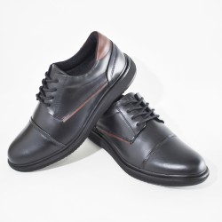 Sky Walk Zapatos de Cuero Casuales para Hombre 6631061221NEGRO