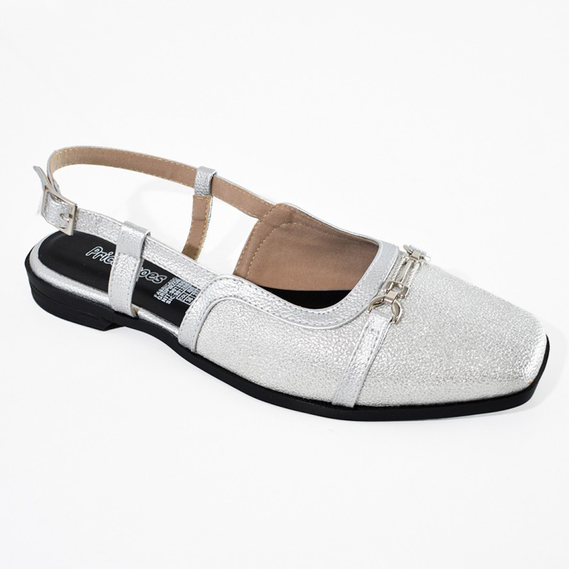 Price Shoes Baletas tipo slingback para mujer 182BE916PLATA
