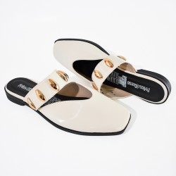 Price Shoes Sandalias tipo mule planas con estilo para mujer 182BE268BEIGE