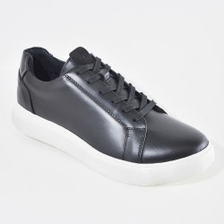 Sky Walk Tenis De Cuero Para Hombre 663106015NEGRO