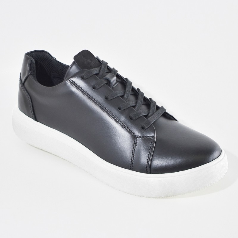 Sky Walk Tenis De Cuero Para Hombre 663106015NEGRO