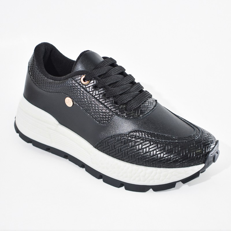 Price Shoes Tenis urbanos de moda para mujer 282M-549NEGRO